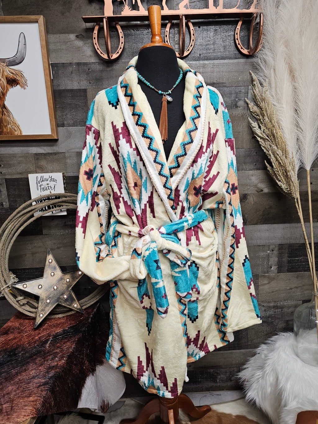 Taos Aztec Women's Bath Robe - Soft & Cozy - Insatiable Sensations