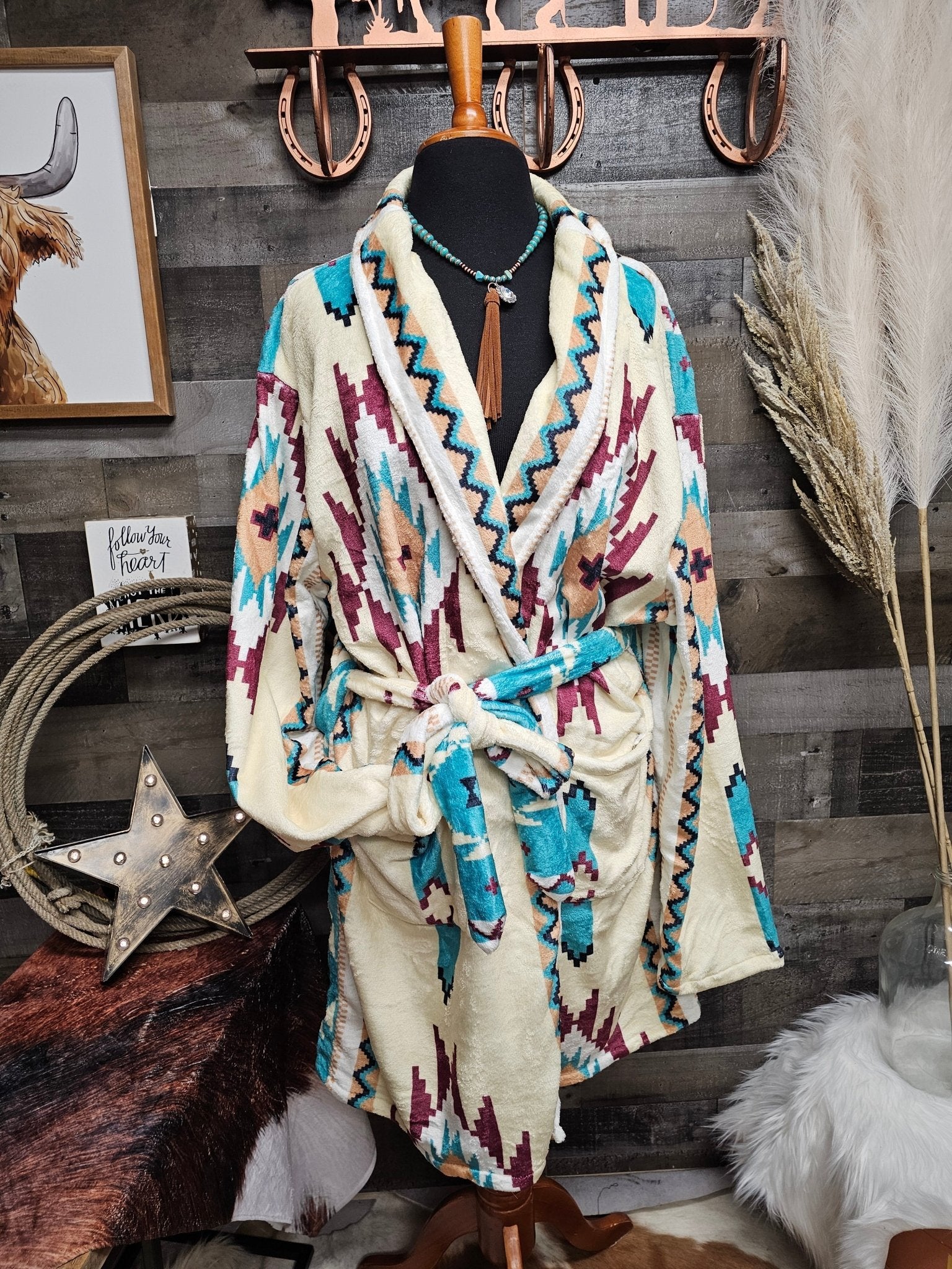 Taos Aztec Women's Bath Robe - Soft & Cozy - Insatiable Sensations