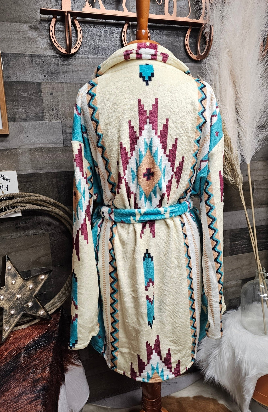 Taos Aztec Women's Bath Robe - Soft & Cozy - Insatiable Sensations
