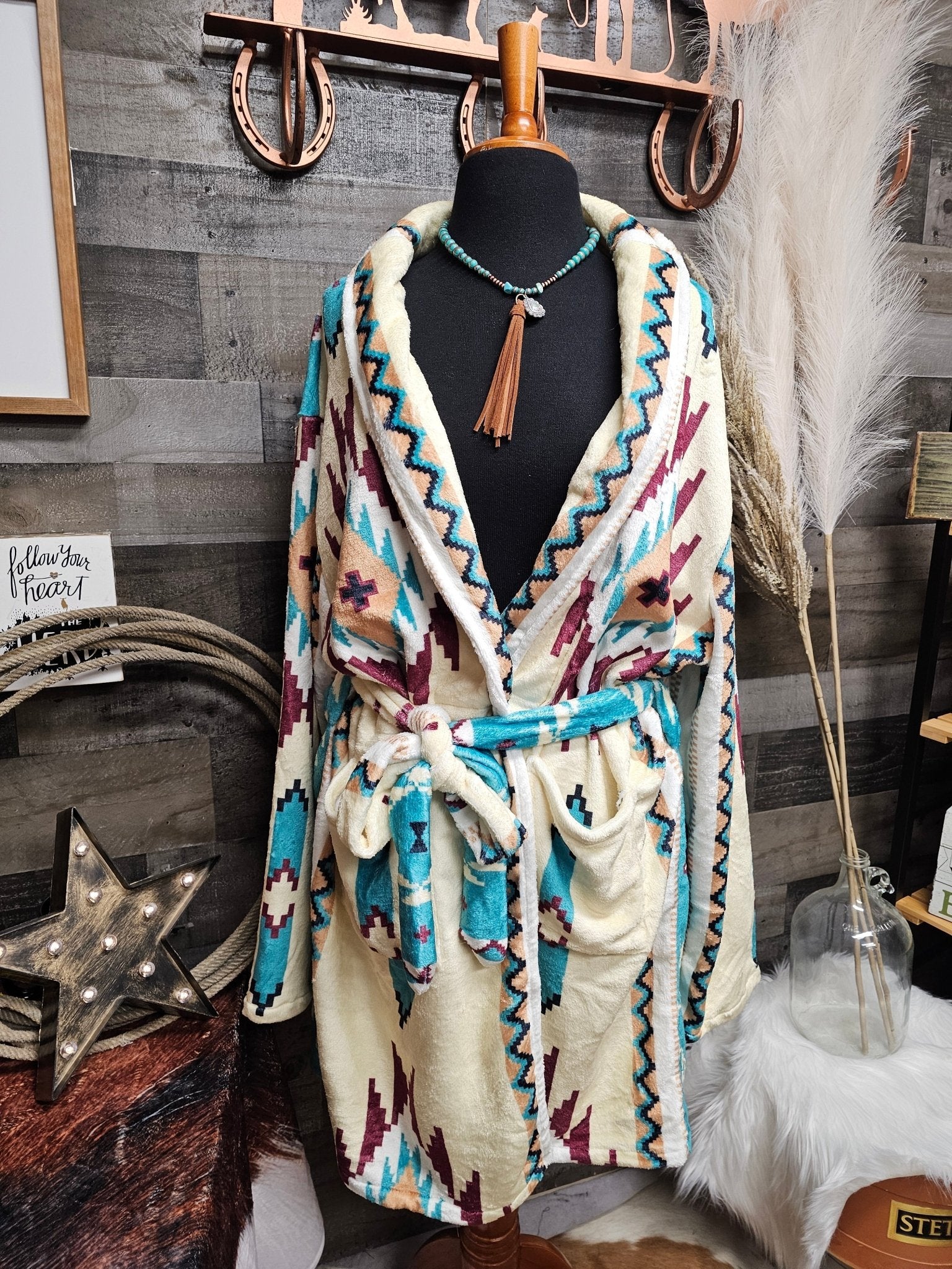 Taos Aztec Women's Bath Robe - Soft & Cozy - Insatiable Sensations