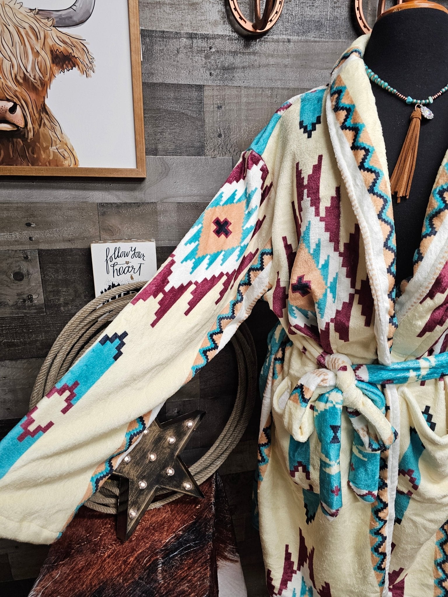 Taos Aztec Women's Bath Robe - Soft & Cozy - Insatiable Sensations