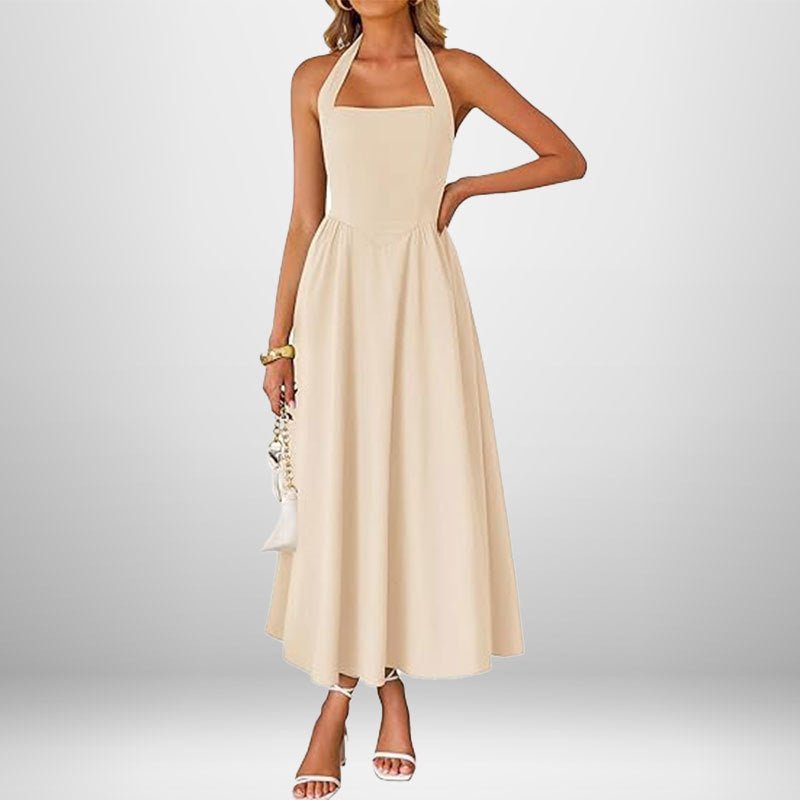 Summer women's fashion temperament wide suspender neck halter dress - Insatiable Sensations
