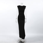 Slim Black Sexy Dress with Padded Shoulders for Women - Insatiable Sensations