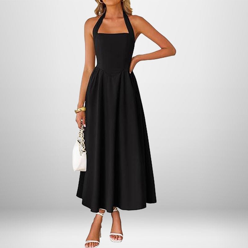 Summer women's fashion temperament wide suspender neck halter dress - Insatiable Sensations