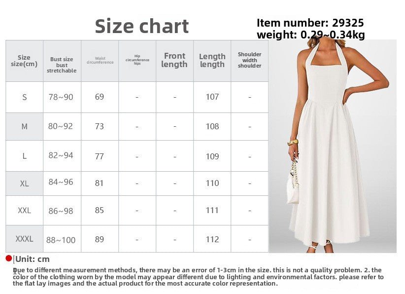 Summer women's fashion temperament wide suspender neck halter dress - Insatiable Sensations