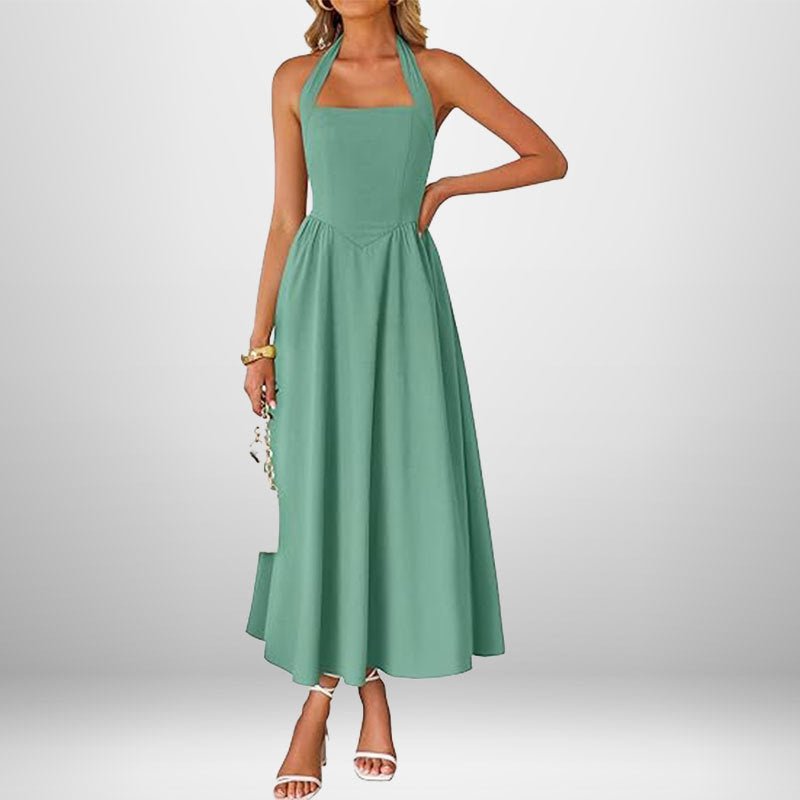 Summer women's fashion temperament wide suspender neck halter dress - Insatiable Sensations