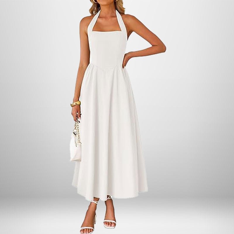 Summer women's fashion temperament wide suspender neck halter dress - Insatiable Sensations