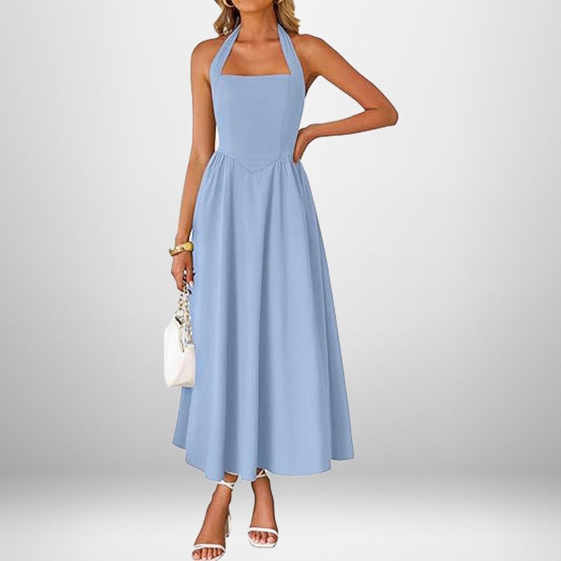 Summer women's fashion temperament wide suspender neck halter dress - Insatiable Sensations