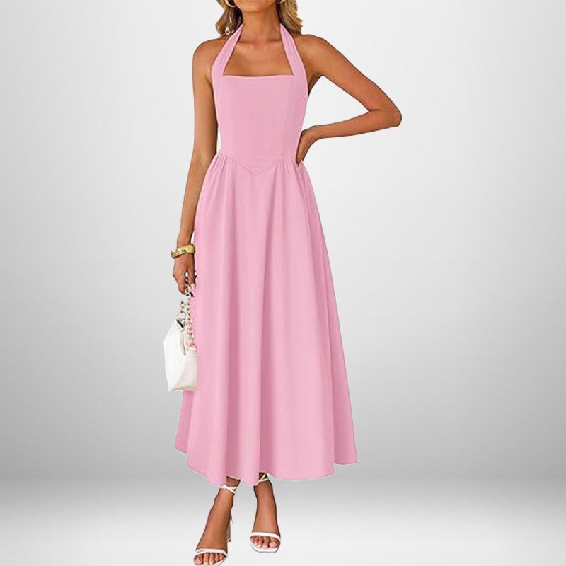 Summer women's fashion temperament wide suspender neck halter dress - Insatiable Sensations