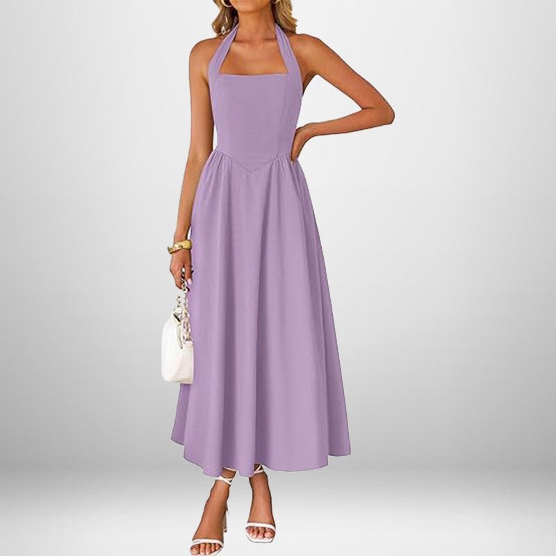 Summer women's fashion temperament wide suspender neck halter dress - Insatiable Sensations