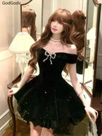 Black French Vintage Elegant Design Woman Dress - Insatiable Sensations