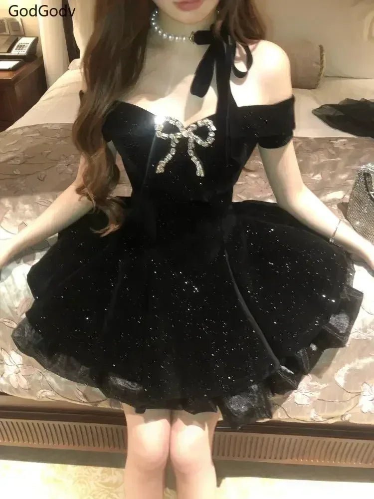 Black French Vintage Elegant Design Woman Dress - Insatiable Sensations
