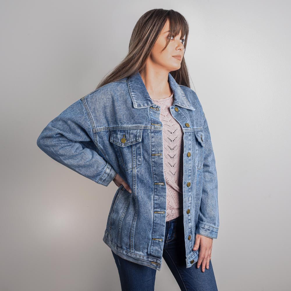 Beautiful Gorgeous Confident Woman Over-sized Denim Jacket - Insatiable Sensations