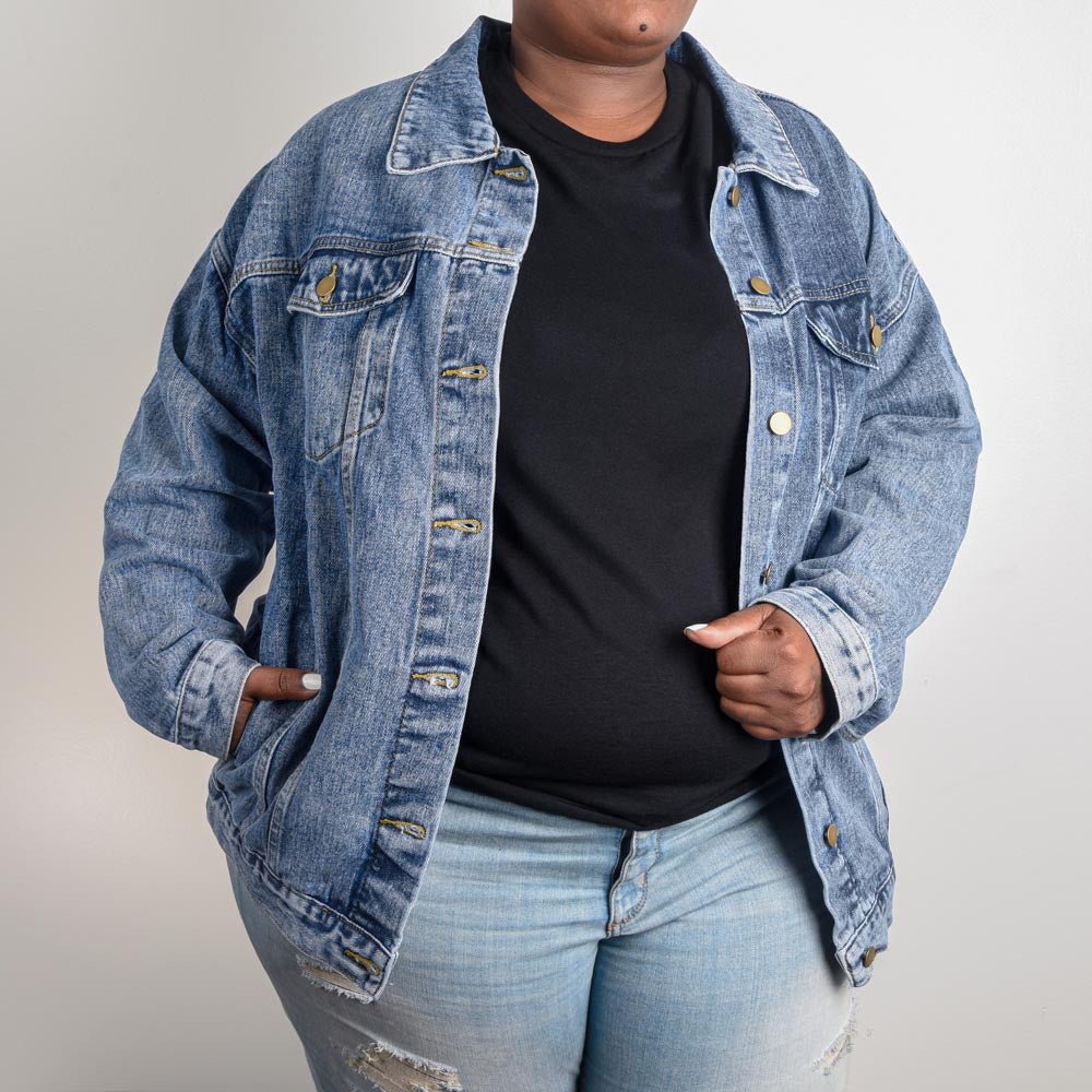 Beautiful Gorgeous Confident Woman Over-sized Denim Jacket - Insatiable Sensations