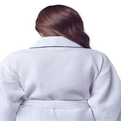 Women’s Waffle Piping Bathrobe – Lightweight Spa-Style Comfort - Insatiable Sensations