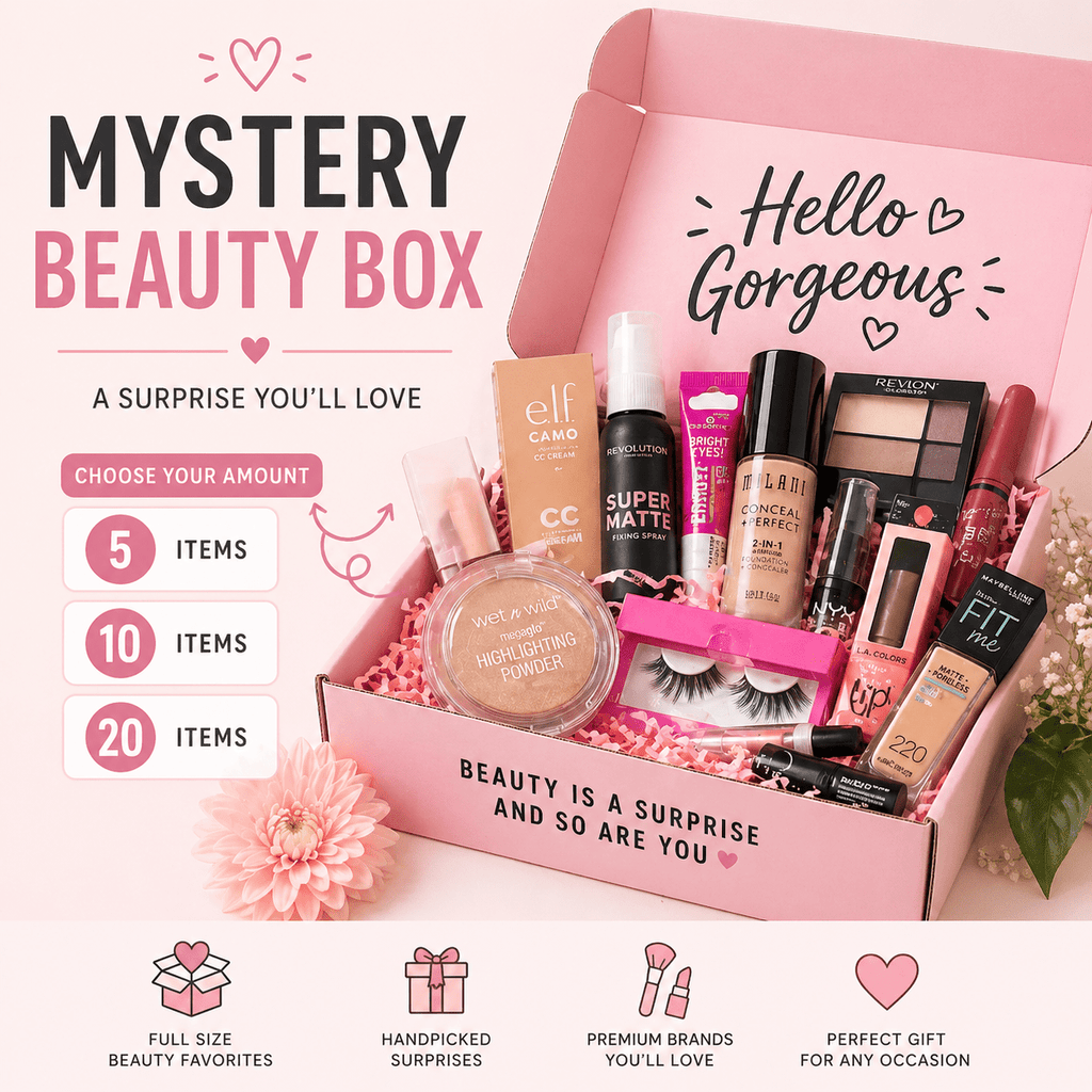 Mystery Beauty Box – 25 New & Sealed Brand-Name Cosmetics (Random Assortment) - Insatiable Sensations