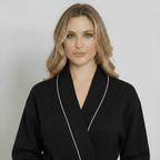 Women’s Waffle Piping Bathrobe – Lightweight Spa-Style Comfort - Insatiable Sensations