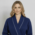 Women’s Waffle Piping Bathrobe – Lightweight Spa-Style Comfort - Insatiable Sensations