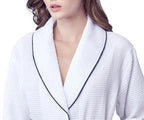 Women’s Waffle Piping Bathrobe – Lightweight Spa-Style Comfort - Insatiable Sensations