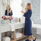 Women’s Waffle Piping Bathrobe – Lightweight Spa-Style Comfort - Insatiable Sensations