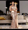 Arabic Aso Ebi Prom Dresses Women Sequins Evening Formal Party Engagement Gowns - Insatiable Sensations