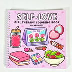 Self-Love: Girl Therapy Coloring Book, Spiral Bound, 40 pg. , 8.5" x 8.5" - Insatiable Sensations