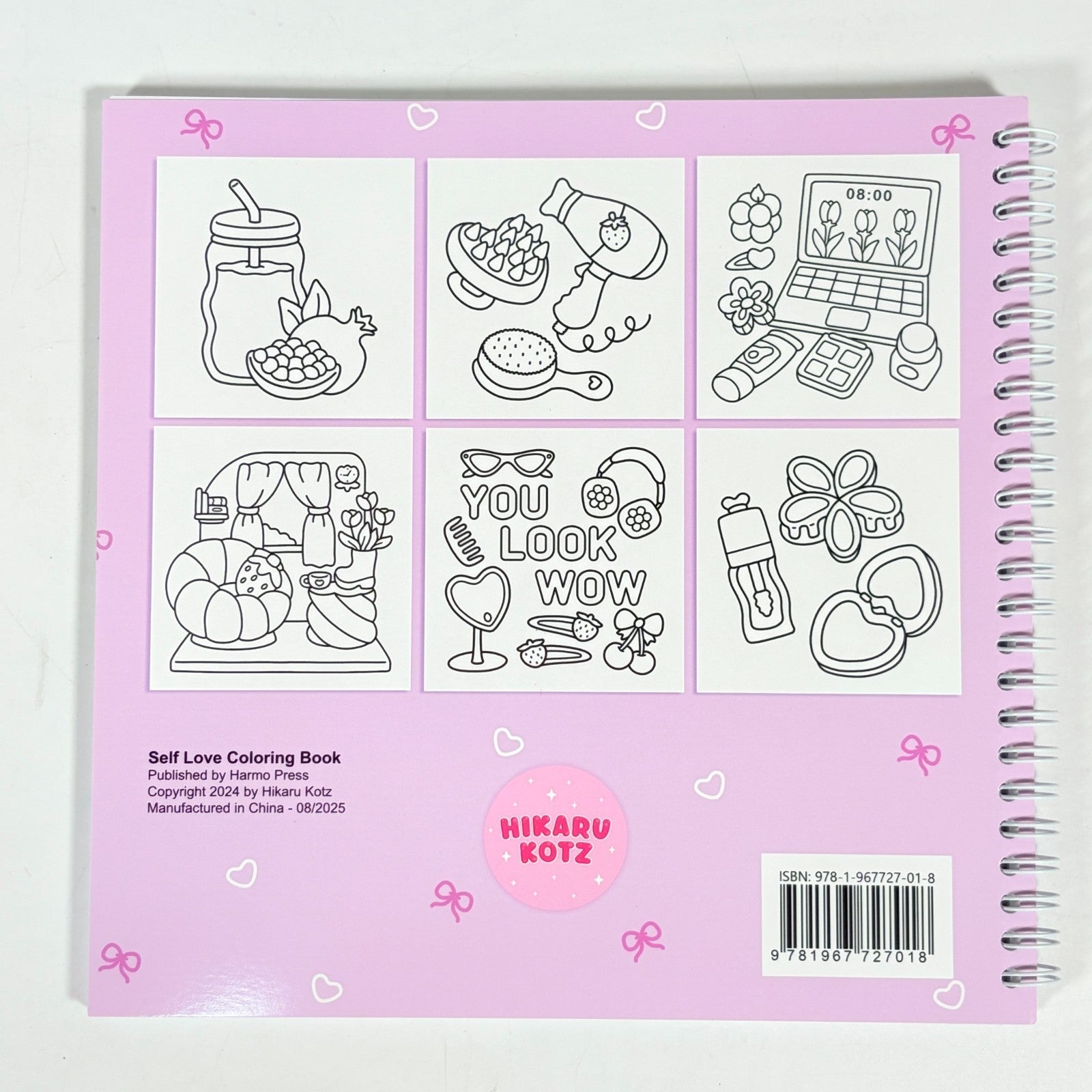 Self-Love: Girl Therapy Coloring Book, Spiral Bound, 40 pg. , 8.5" x 8.5" - Insatiable Sensations