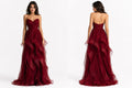 Elegant Strapless Gown With Fitted Bustier and Multi-Layered Skirt - Insatiable Sensations